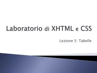laboratorio di xhtml e css