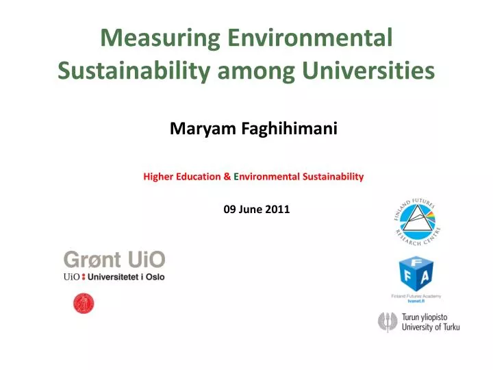 measuring environmental sustainability among universities