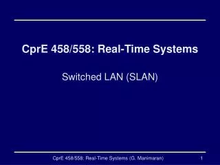 CprE 458/558: Real-Time Systems