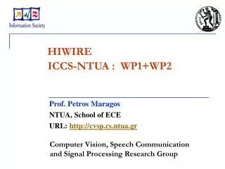 ICCS-NTUA : WP1+WP2