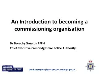 An Introduction to becoming a commissioning organisation