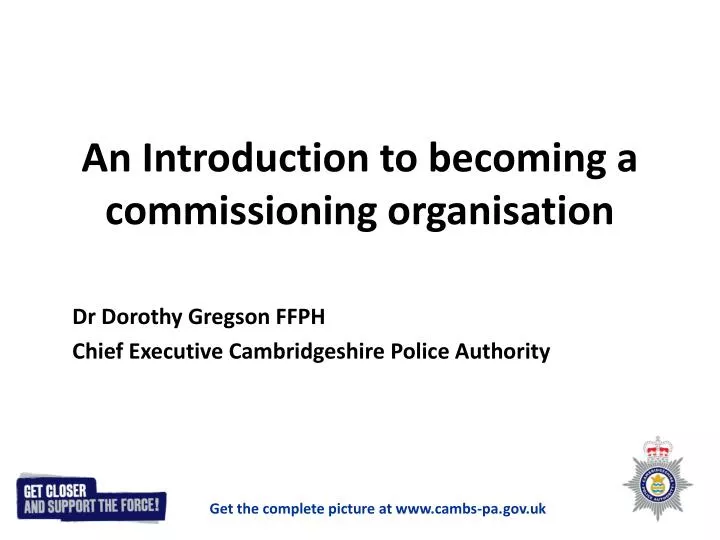 an introduction to becoming a commissioning organisation