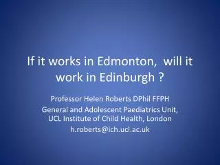 If it works in Edmonton, will it work in Edinburgh ?