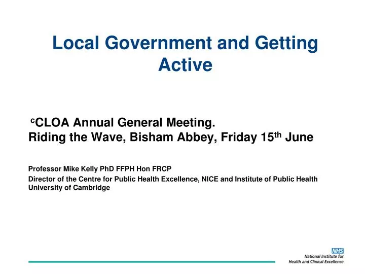 local government and getting active
