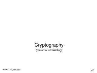 Cryptography (the art of scrambling)