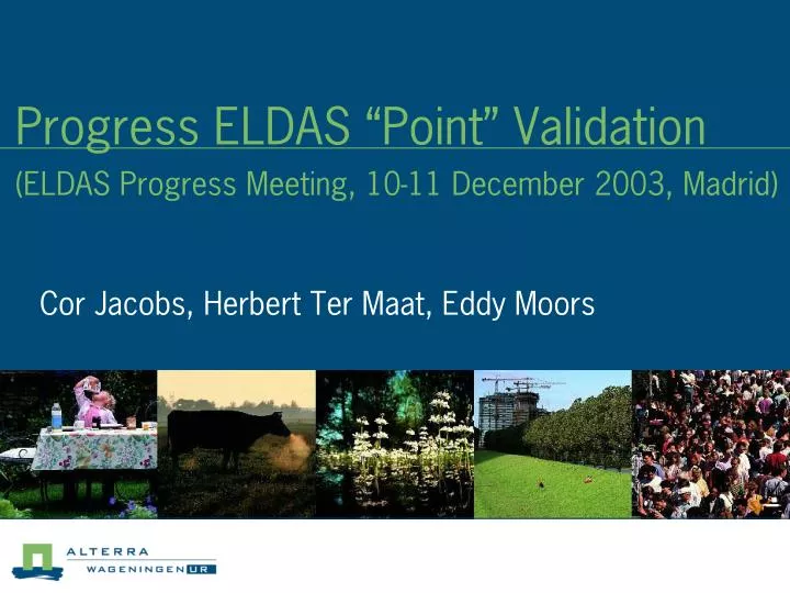 progress eldas point validation eldas progress meeting 10 11 december 2003 madrid