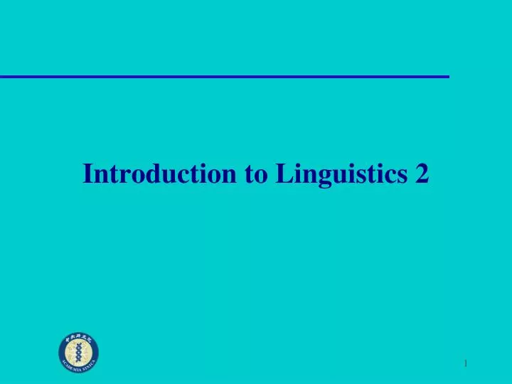 introduction to linguistics 2