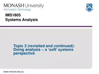 IMS1805 Systems Analysis