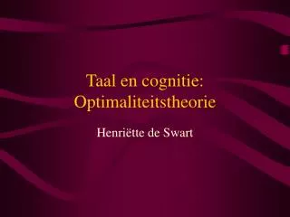 taal en cognitie optimaliteitstheorie