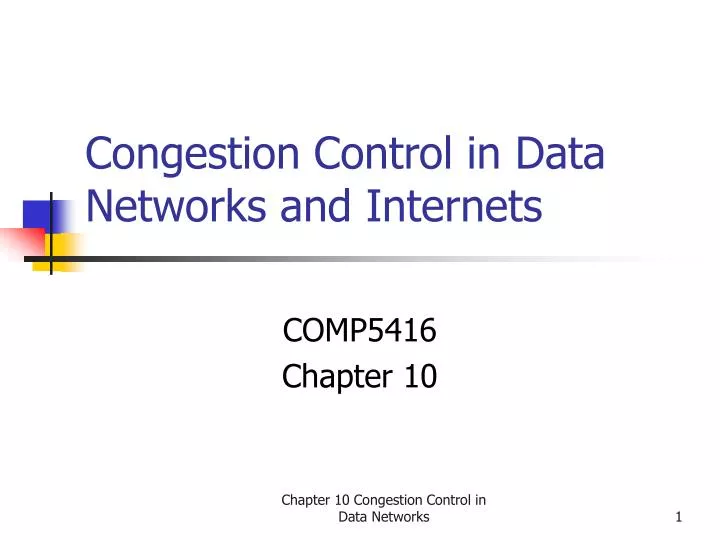 congestion control in data networks and internets