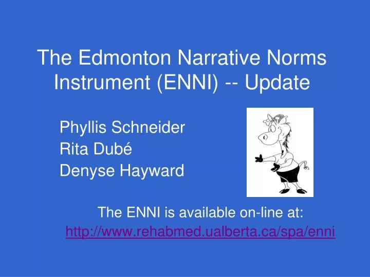 the edmonton narrative norms instrument enni update