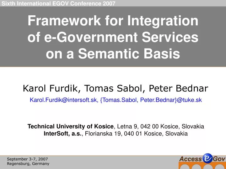 framework for integration of e government services on a semantic basis