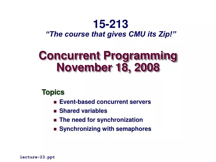 concurrent programming november 18 2008