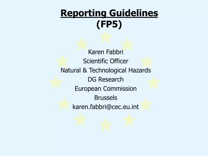 reporting guidelines fp5
