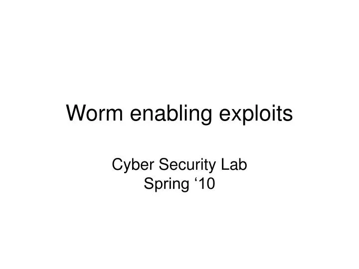 cyber security lab spring 10