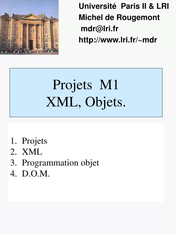 projets m1 xml objets