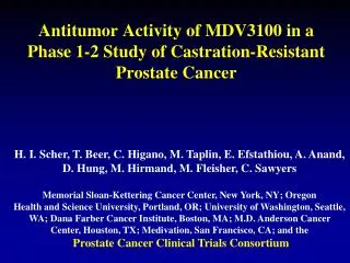 Antitumor Activity of MDV3100 in a Phase 1-2 Study of Castration-Resistant Prostate Cancer