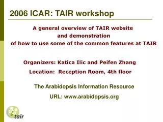 2006 ICAR: TAIR workshop