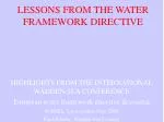 LESSONS FROM THE WATER FRAMEWORK DIRECTIVE - slide 1