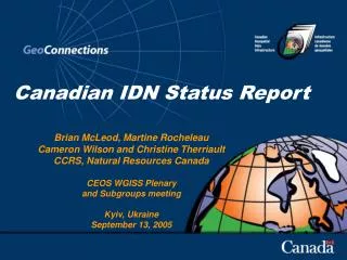 Canadian IDN Status Report