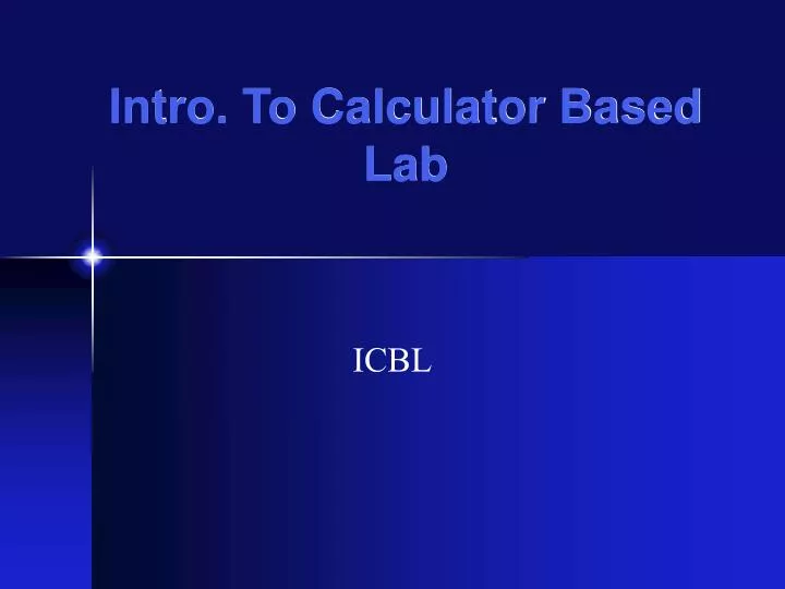 intro to calculator based lab
