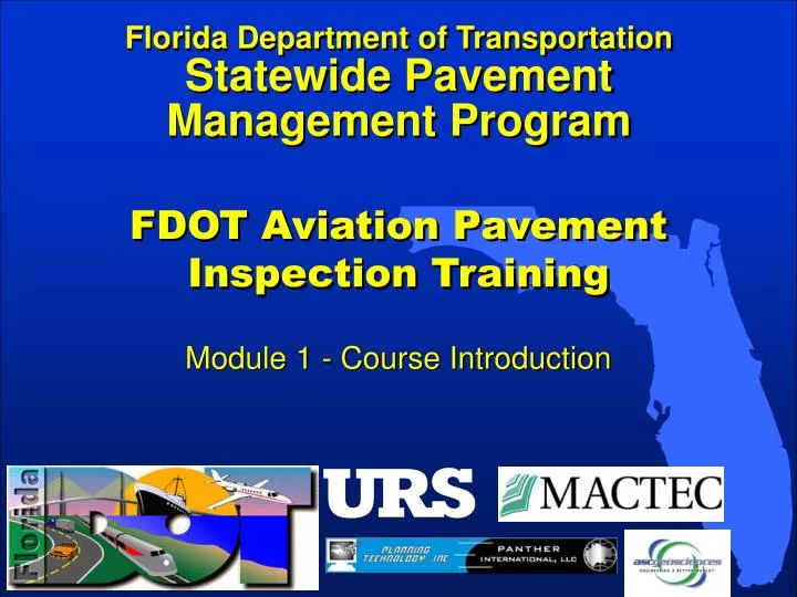 fdot aviation pavement inspection training