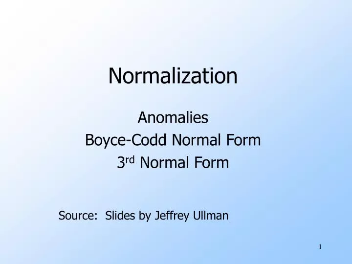 normalization