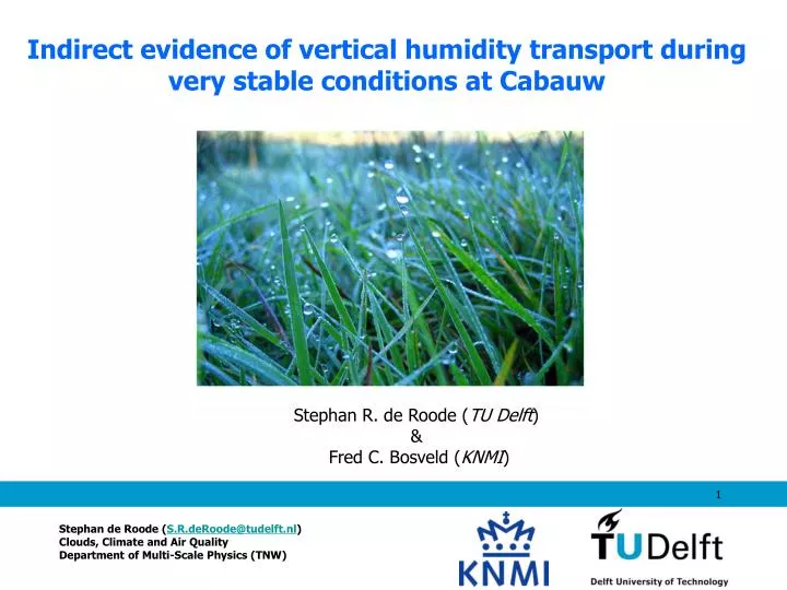 indirect evidence of vertical humidity transport during very stable conditions at cabauw