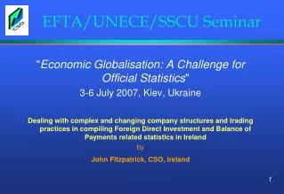 EFTA/UNECE/SSCU Seminar