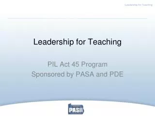 Leadership for Teaching