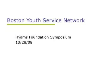 Boston Youth Service Network