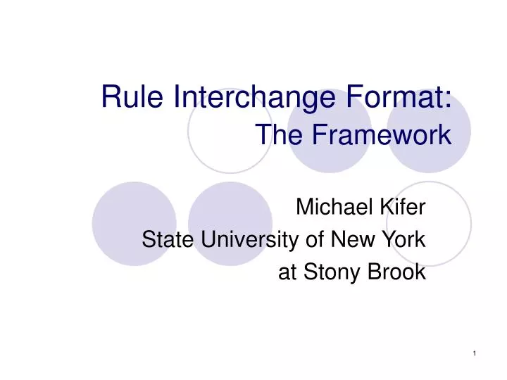 rule interchange format the framework