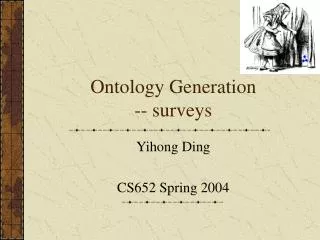 Ontology Generation -- surveys