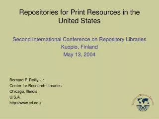 Repositories for Print Resources in the United States