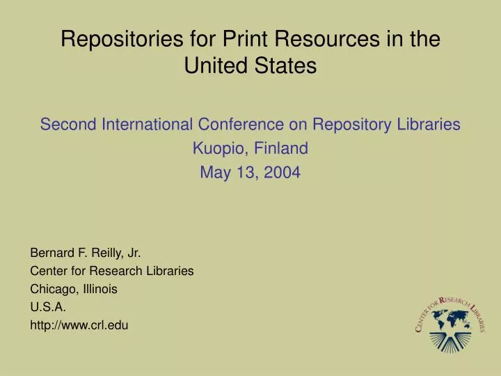 repositories for print resources in the united states