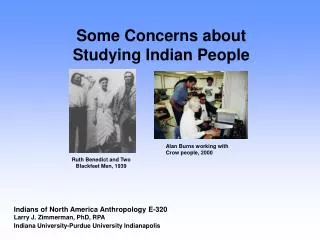 Some Concerns about Studying Indian People