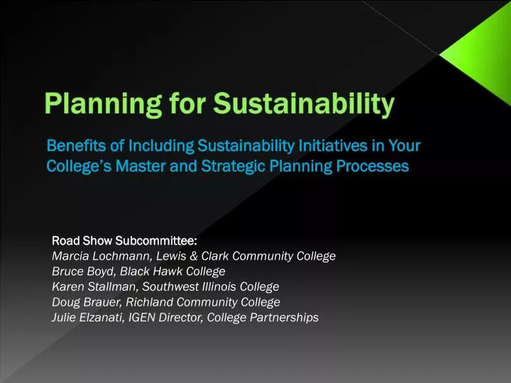 planning for sustainability