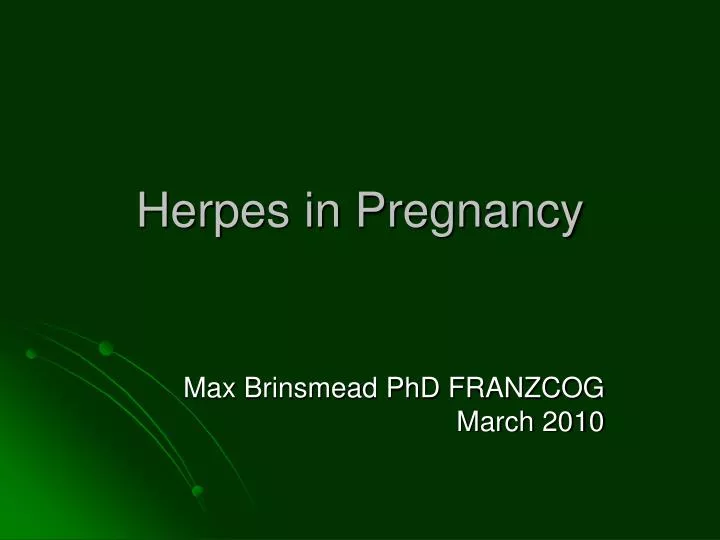 herpes in pregnancy