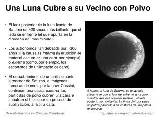 una luna cubre a su vecino con polvo