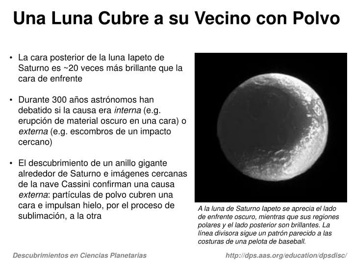 una luna cubre a su vecino con polvo