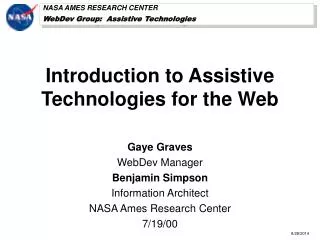 Introduction to Assistive Technologies for the Web