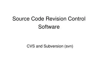 Source Code Revision Control Software