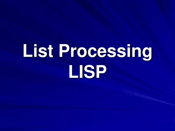 list processing lisp
