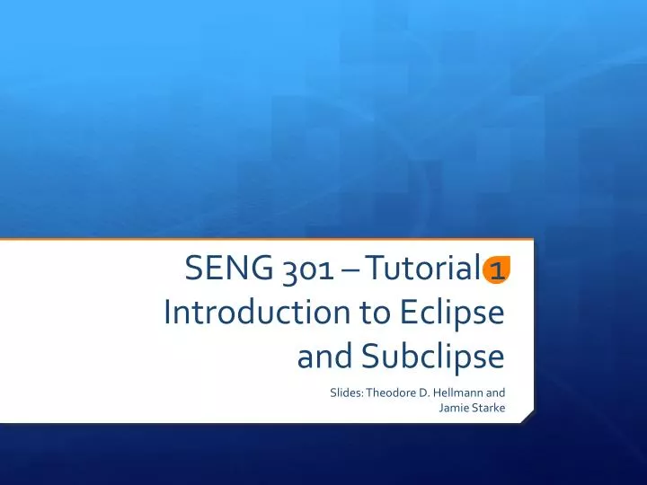 seng 301 tutorial 1 introduction to eclipse and subclipse