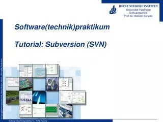 software technik praktikum tutorial subversion svn