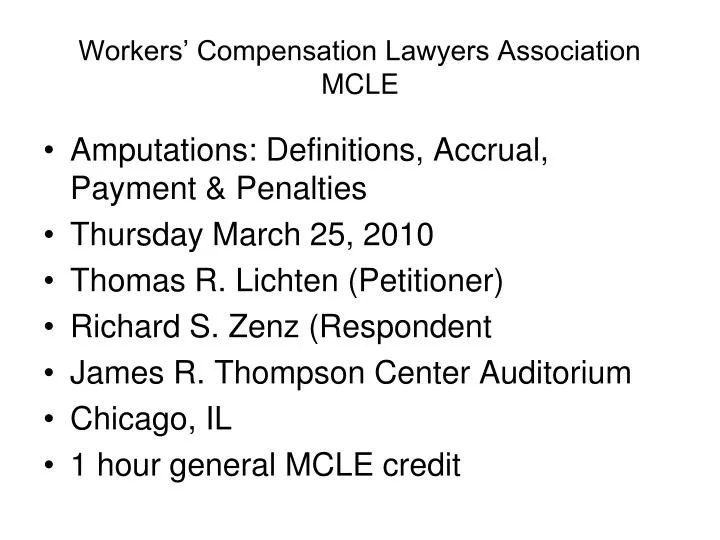 workers compensation lawyers association mcle