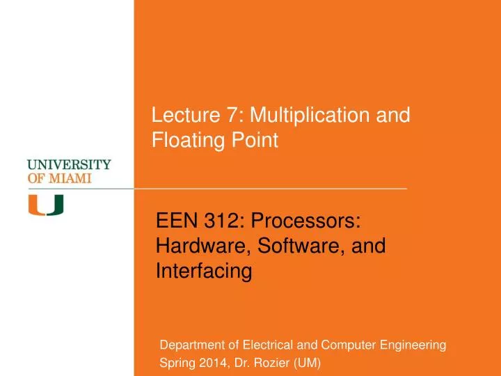 lecture 7 multiplication and floating point