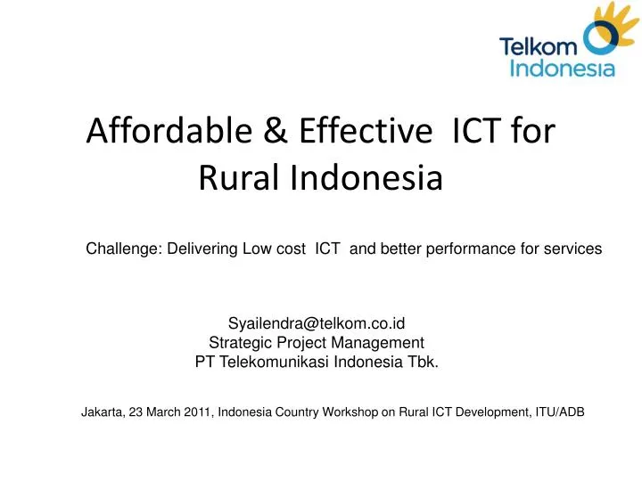 affordable effective ict for rural indonesia