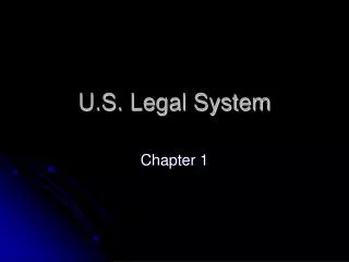 U.S. Legal System