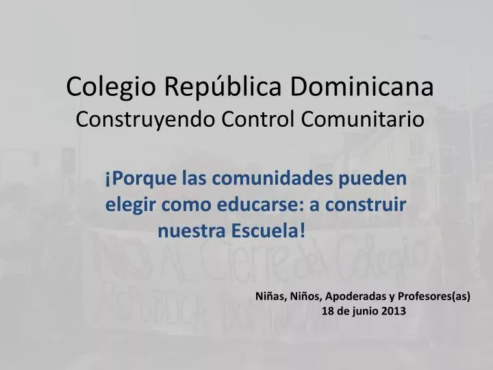 colegio rep blica dominicana construyendo control comunitario